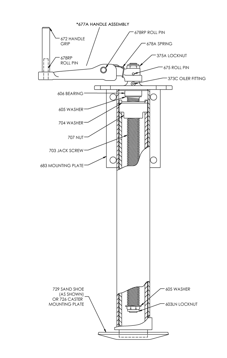 700 Standard Jack | Trailer Jacks | Premier Manufacturing