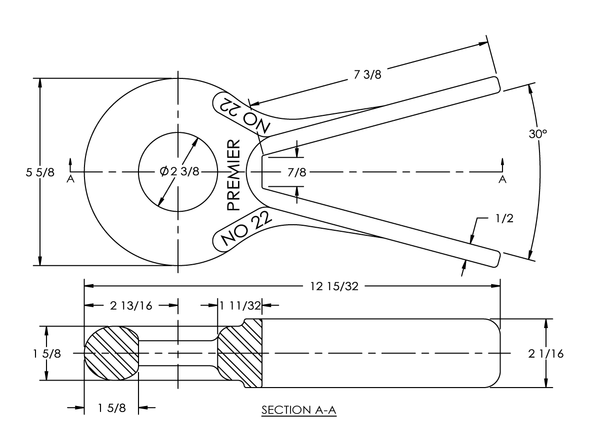 22 WeldOn Drawbar Eye Premier Manufacturing