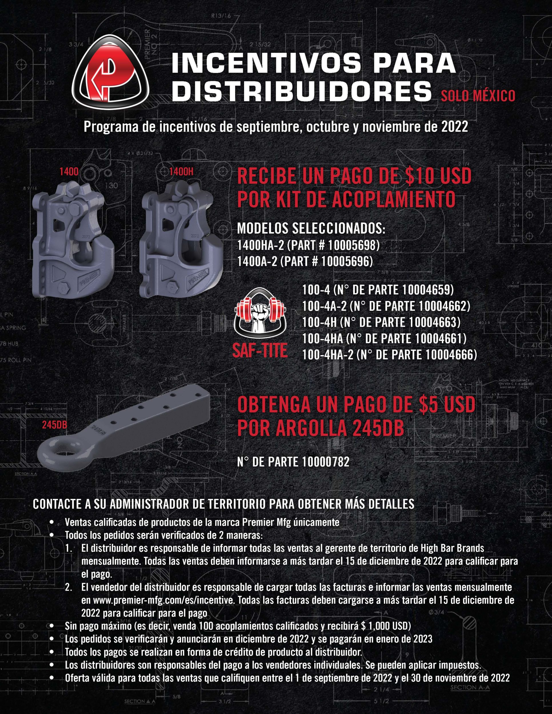 Folleto de incentivos para distribuidores españoles